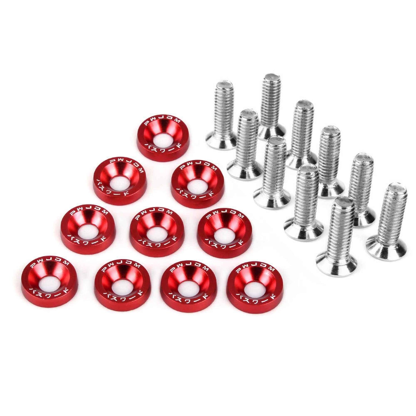 RASTP JDM Style Aluminum 10Pcs M6 Bolts Car Engine Bumper Fender Washers License Plate Screws - RASTP