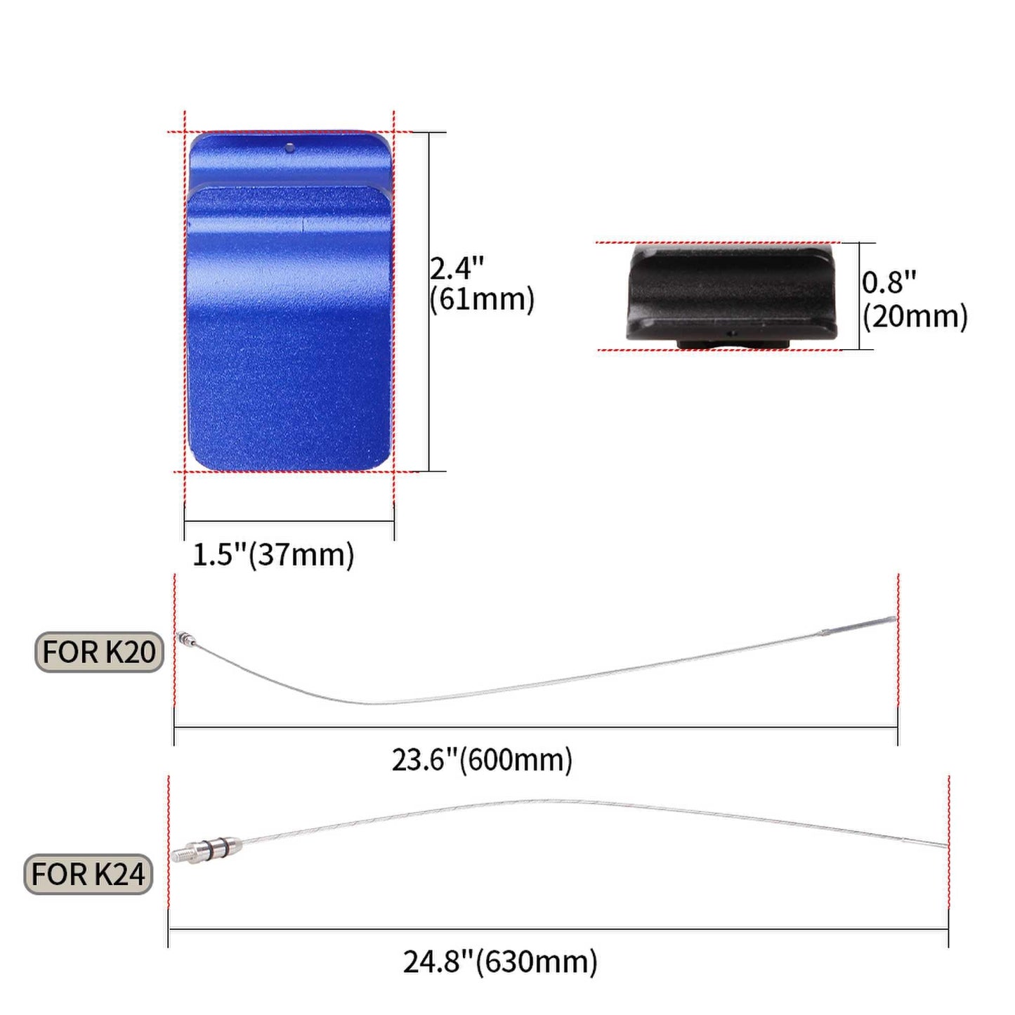 RASTP Billet Oil Dipstick Oil Level Check Tool for Honda Acura K20 K24 K-Series Engine - RASTP