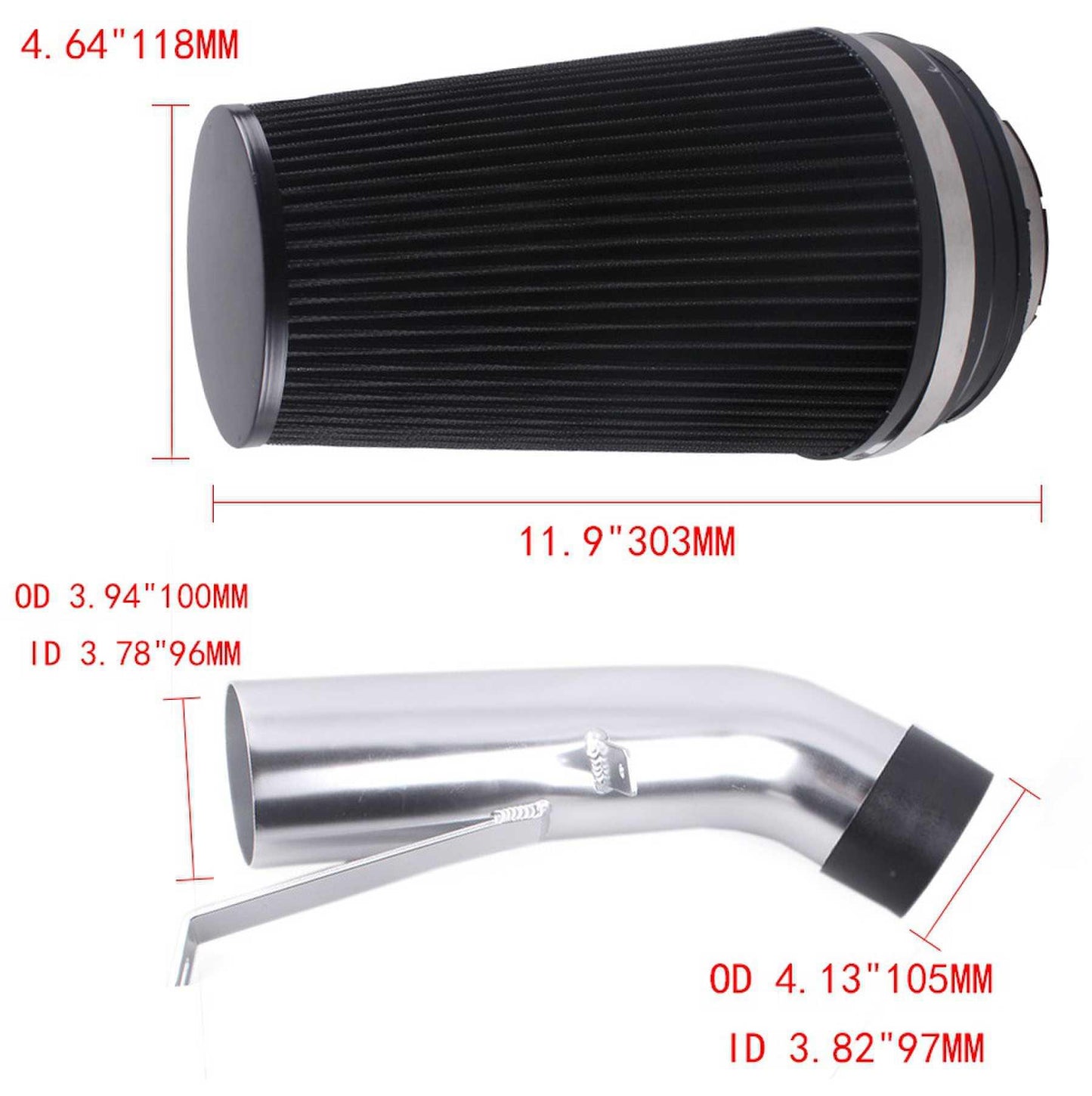 RASTP Cold Air Intake System Heat Shield + Filter for 99-06 Chevy GMC Silverado - RASTP