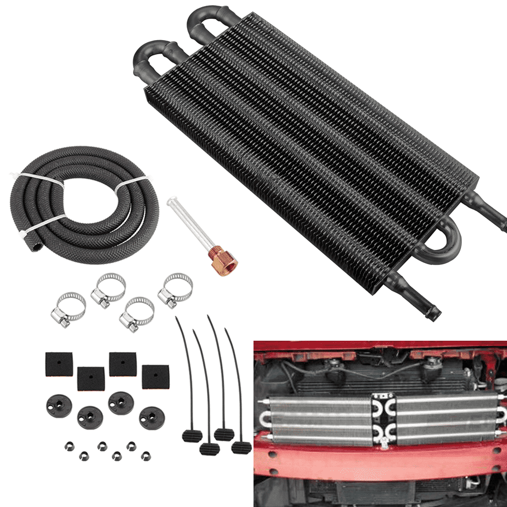 Universal Transmission Radiator RASTP Universal Transmission Oil Cooler Kit 4/6/8 Pass Tube & Fin Oil