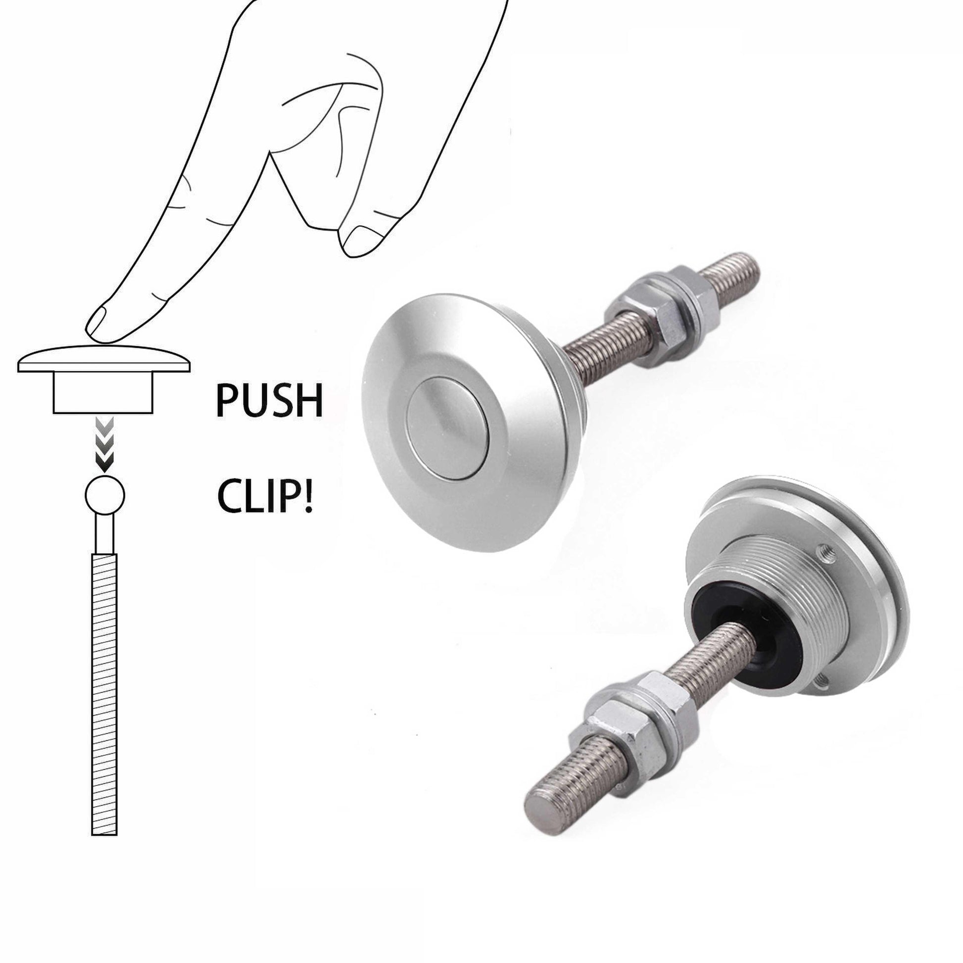 RASTP Universal Push Button Billet Hood Pins Lock Clip Kit Engine Bonnets Lock Car Quick Latch - RASTP