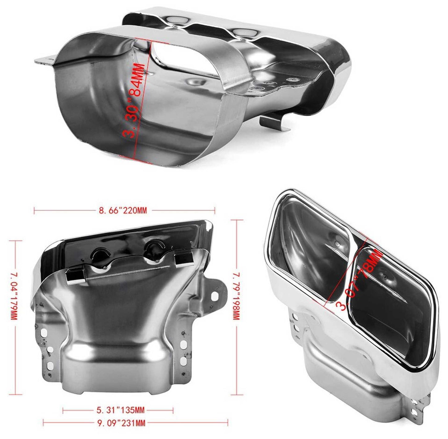 RASTP Stainless Steel Exhaust Tips Muffler Exhaust Tail Pipe for Mercedes Benz A45 W176 - RASTP