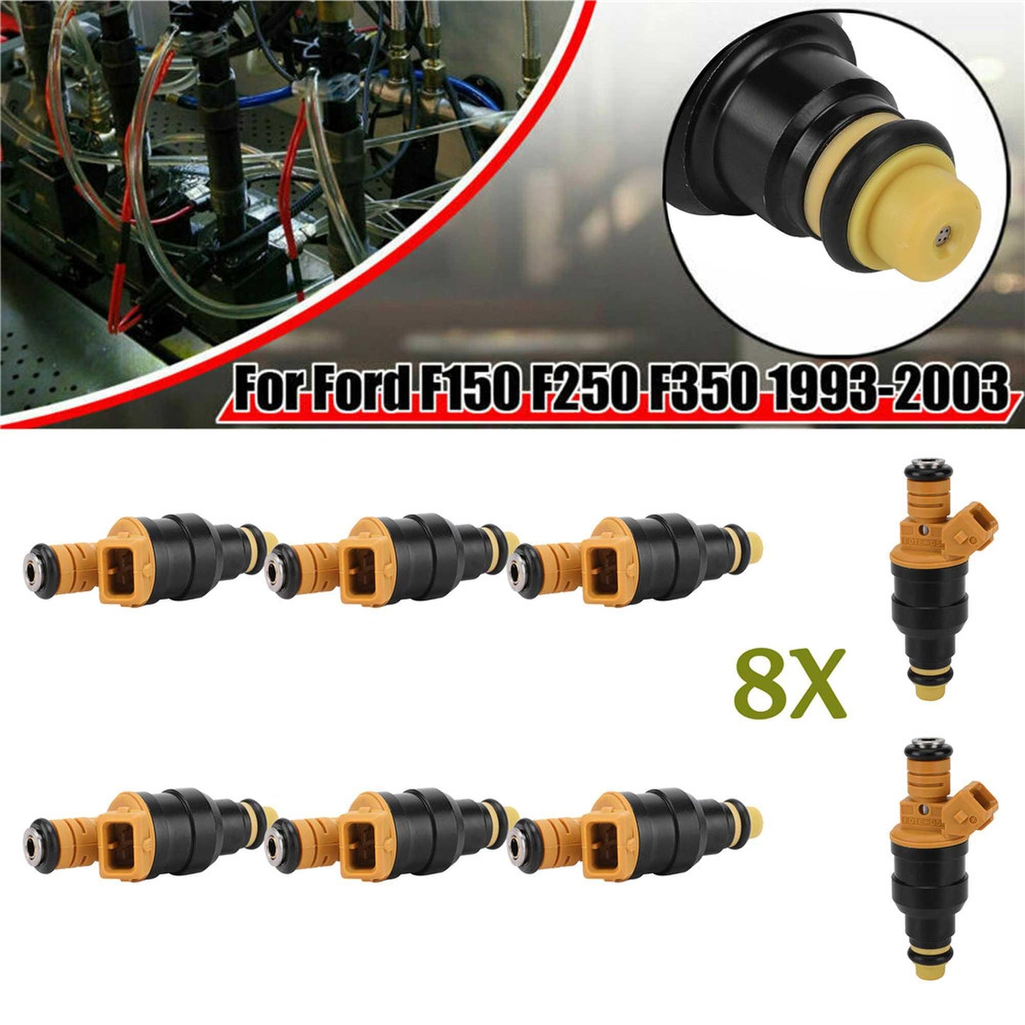RASTP 8 Pcs Fuel Injector Fit for Ford Mustang Excursion Expedition Crown Victoria 4.6L 5.0L 5.4L 5.8L - RASTP
