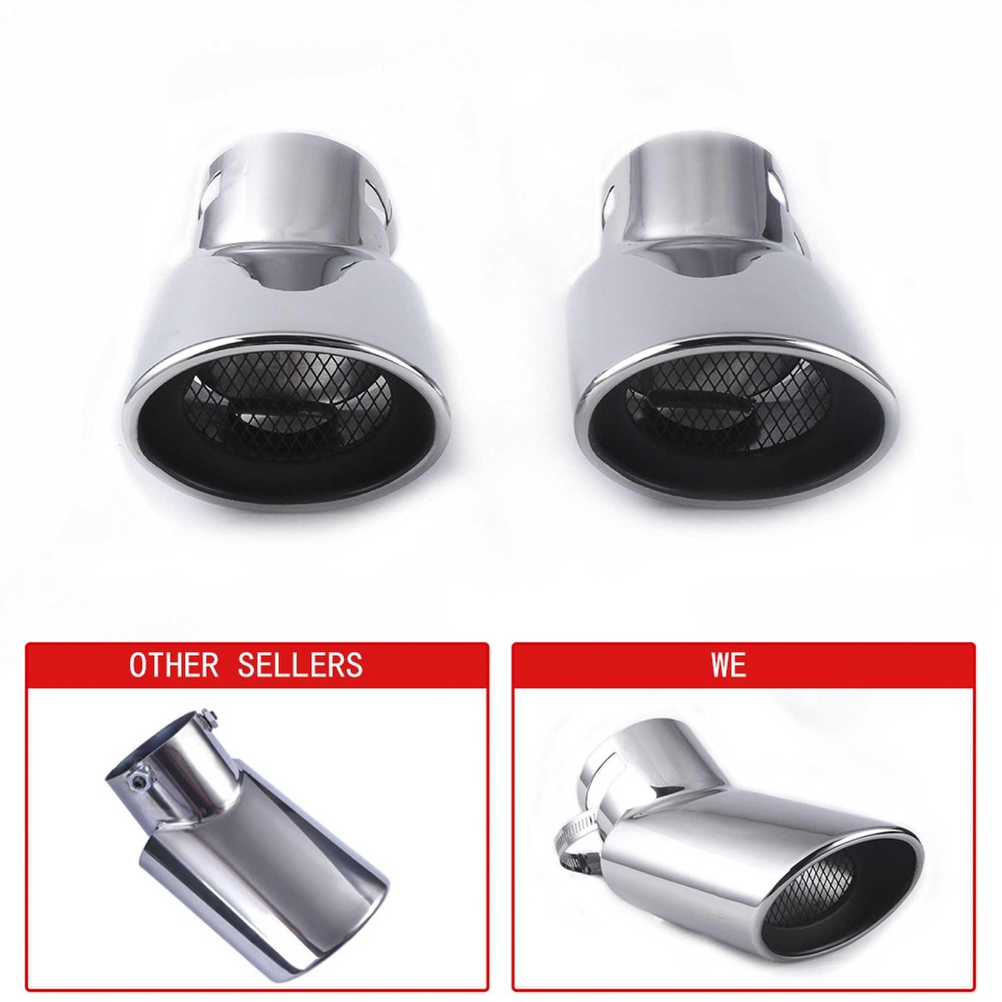 RASTP Dual Stainless Steel Exhaust Tail Pipe Tip for Range Rover Vogue L322 (02-10) Diesel Sport (05-10) Diesel - RASTP