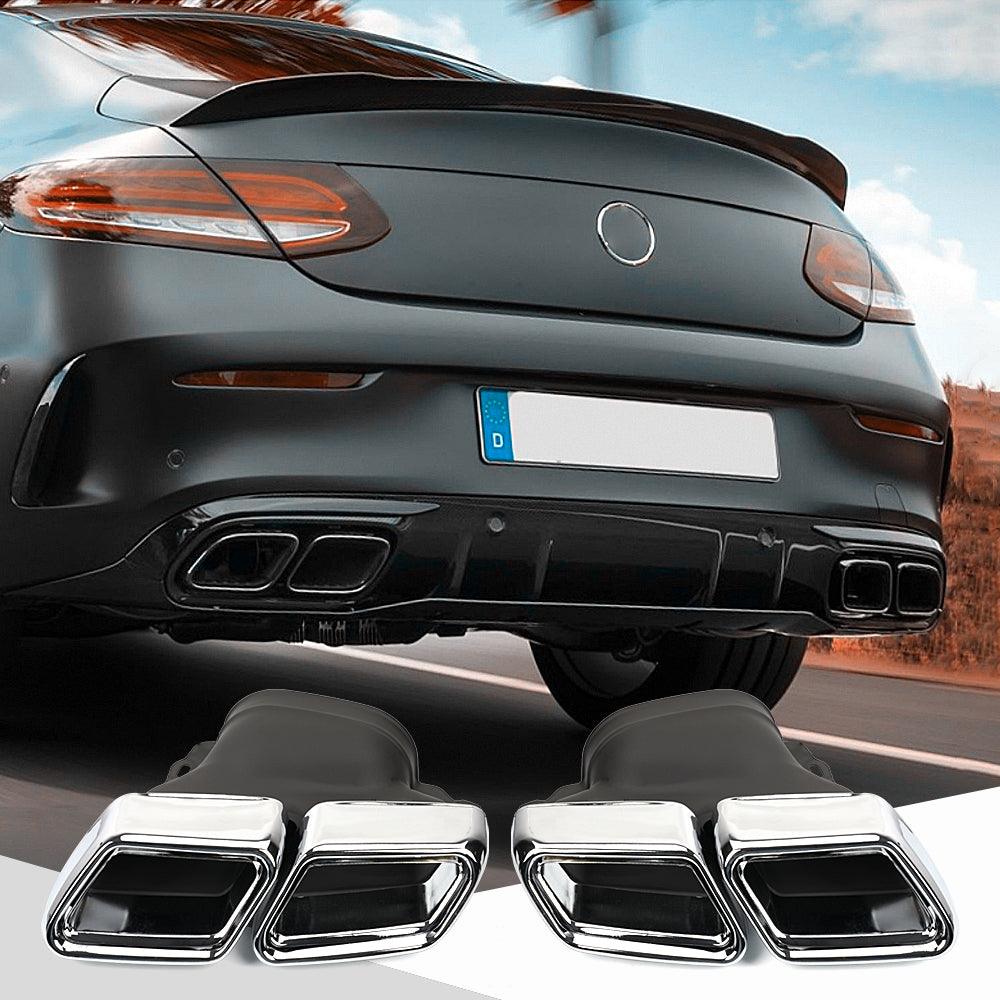 RASTP 1 Pair Square Exhaust Tips Muffler Exhaust Tail Pipe for Mercede Benz AMG W205 C63 - RASTP