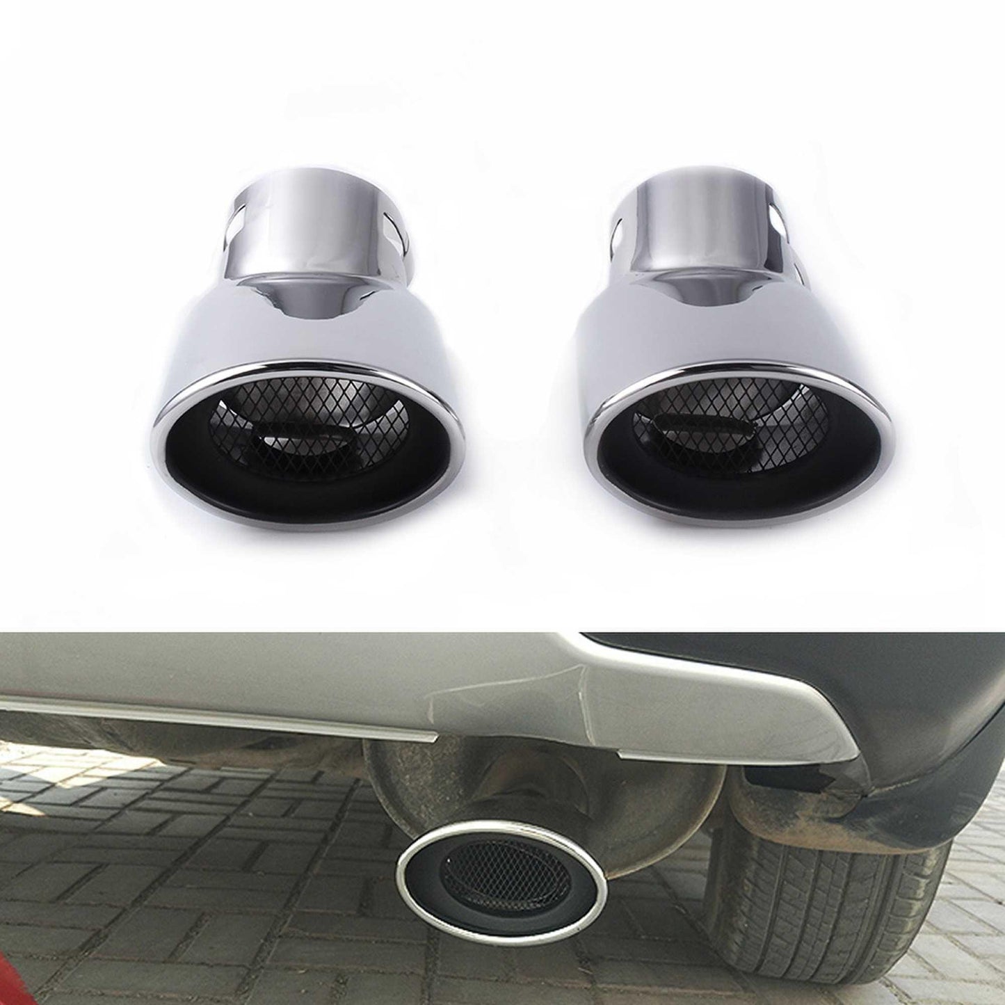 RASTP Dual Stainless Steel Exhaust Tail Pipe Tip for Range Rover Vogue L322 (02-10) Diesel Sport (05-10) Diesel - RASTP