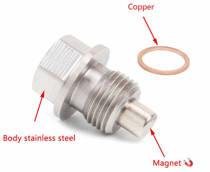 RASTP Universal Stainless Steel Magnetic Oil Drain Plug & Oil Drain Sump Nut - RASTP