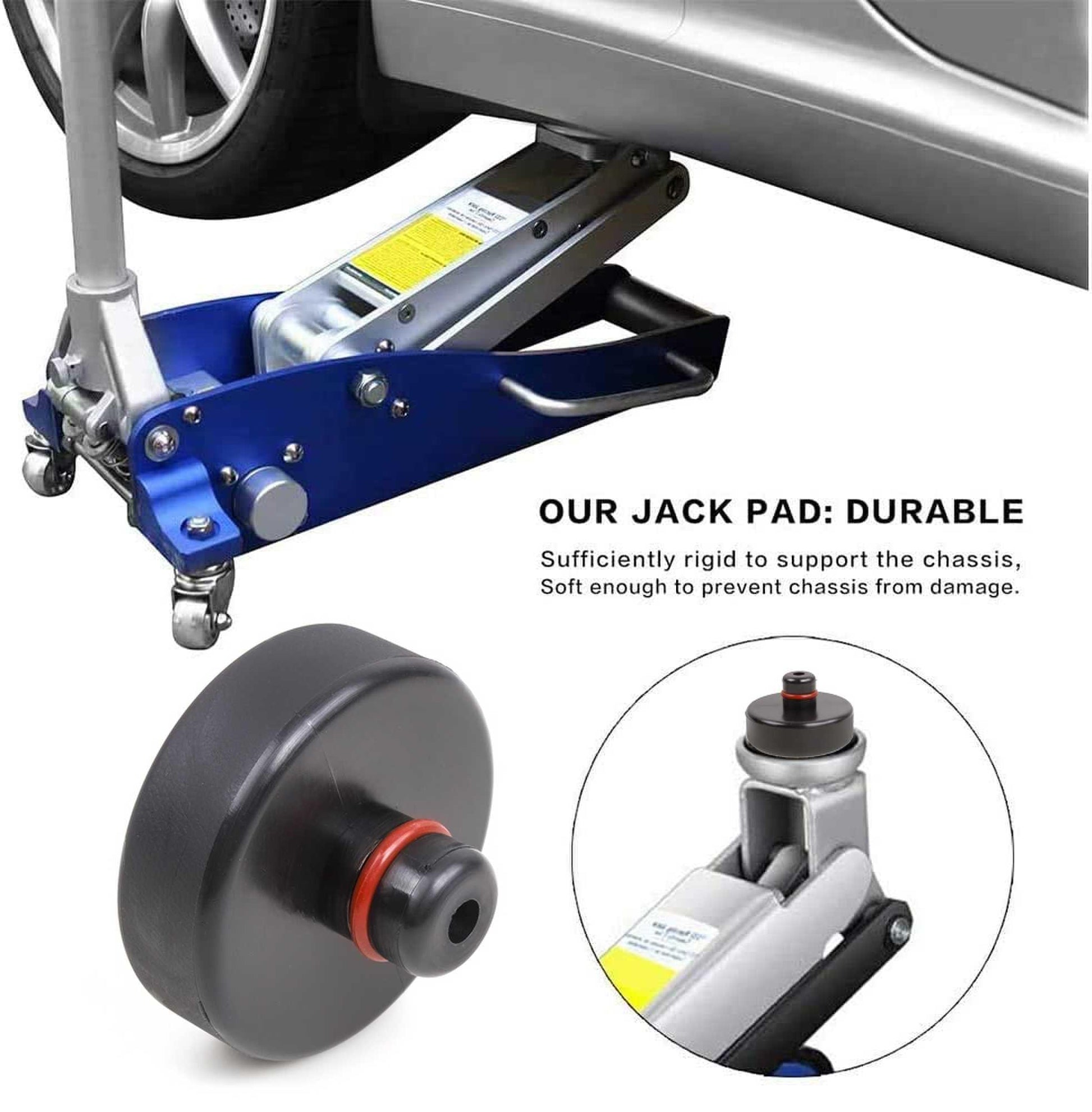RASTP 4Pcs Car Rubber Lifting Jack Pad Adapter Tool Chassis for Model 3 Model S Model X - RASTP