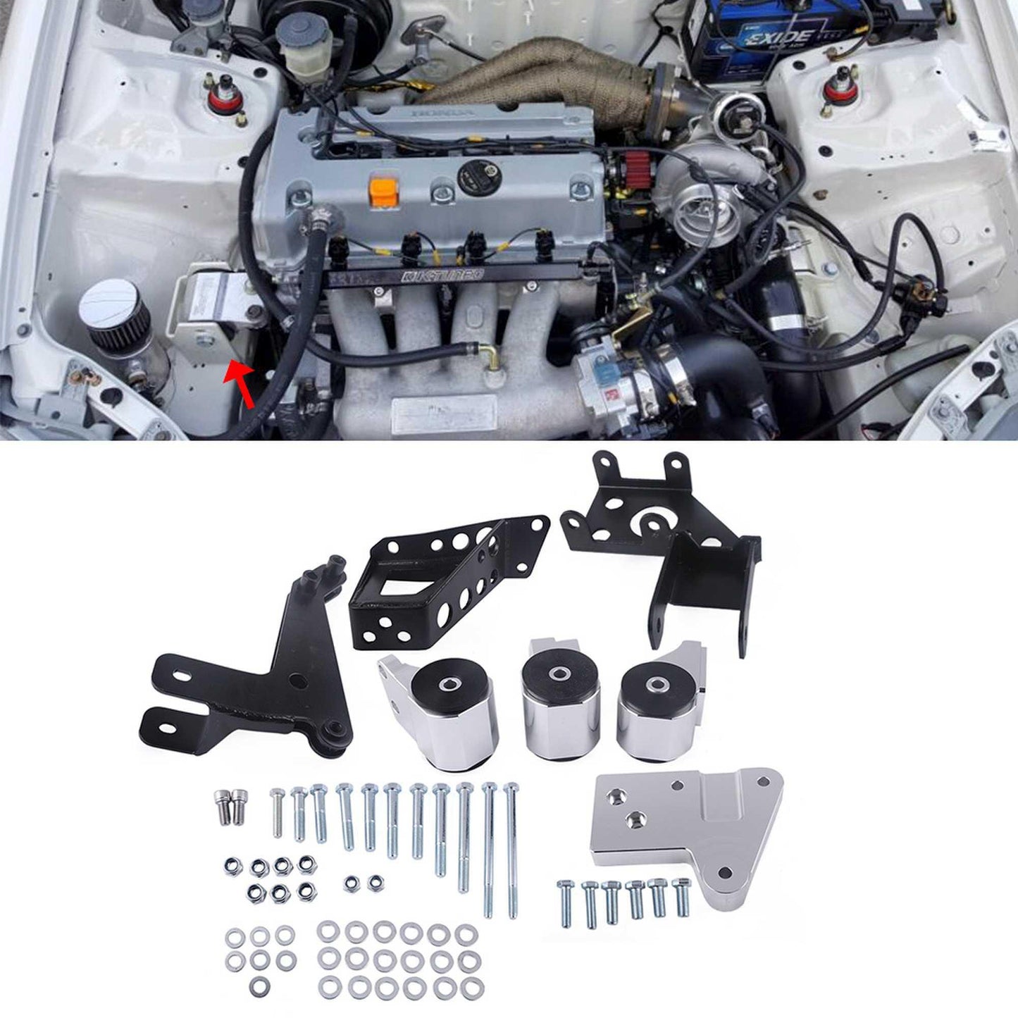 RASTP 70A K-Series Engine Mounts for Honda Civic 92-95 EG K20 K24 EG Motor Swap Kit - RASTP