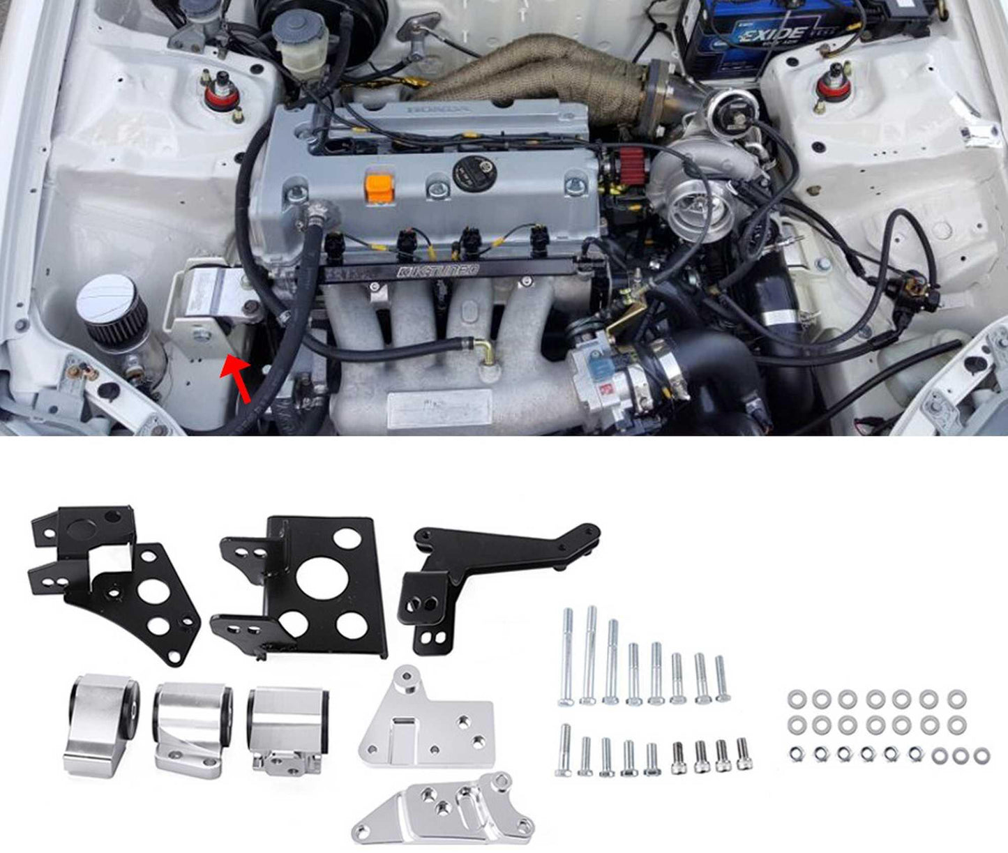 RASTP 70A K-Series Aluminum Racing Engine Mounts for HONDA CIVIC 96-00 EK Chassis EKK2 DOHC Engine - RASTP