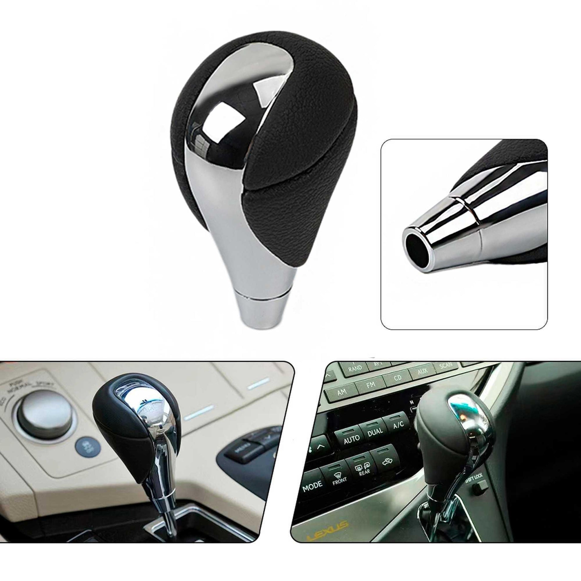 RASTP Carbon Fiber Manual Shift Knob Electroplated Walnut Gear Shift Knobs for Toyota Lexus Fiber