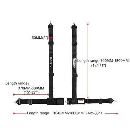 RASTP 4 Point Racing Harness 2 Inch Straps EZ Buckle