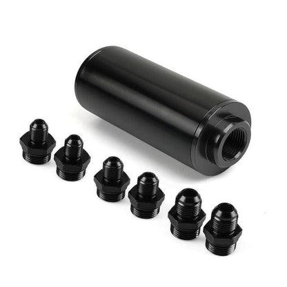 RASTP Inline Fuel Filter High Flow 60 Micron Cleanable with 6 Adapters - RASTP