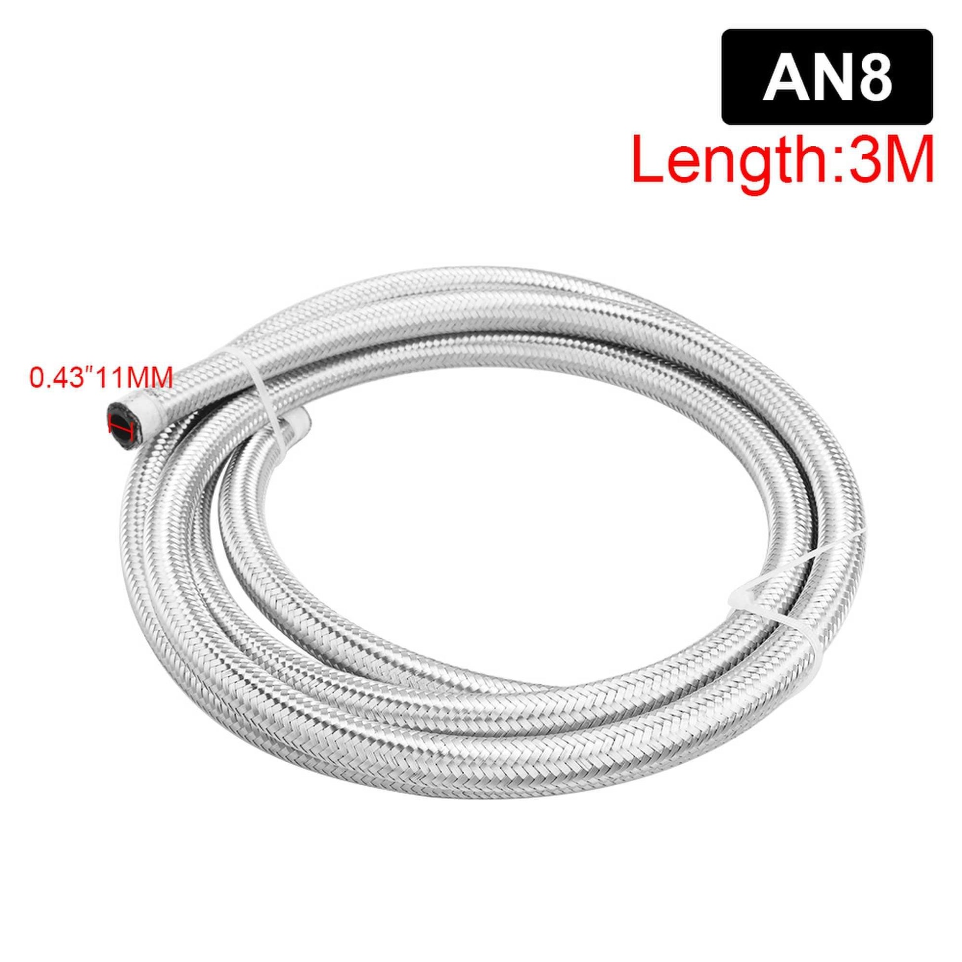 RASTP 3M AN4 - AN10 Oil Line Hose Stainless Steel Braided PTFE Brake Fuel Hose Pipe Oil Cooler Tubing - RASTP