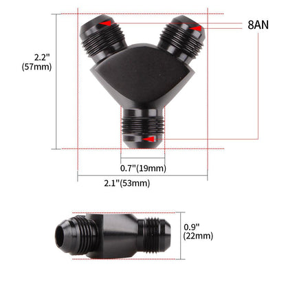 RASTP Aluminum Y Type Oil Pipe Joint Y Block Adapter Fitting 3 Way Adapter Fitting - RASTP