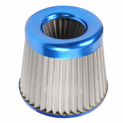 RASTP Universal 76mm Stainless Steel High Power Flow Cold Air Filter Car Round Cone Air Intake Filter Induction Kit - RASTP