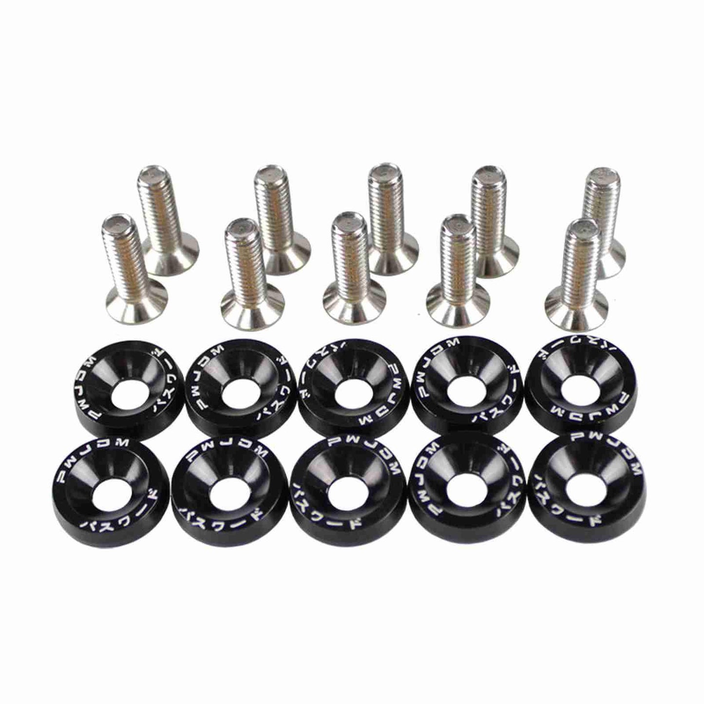 RASTP JDM Style Aluminum 10Pcs M6 Bolts Car Engine Bumper Fender Washers License Plate Screws - RASTP