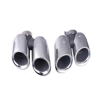 RASTP 1 Pair Chrome 304 Stainless Steel Exhaust Tips Muffler Exhaust Tail Pipe for Porsche 14 Macan - RASTP