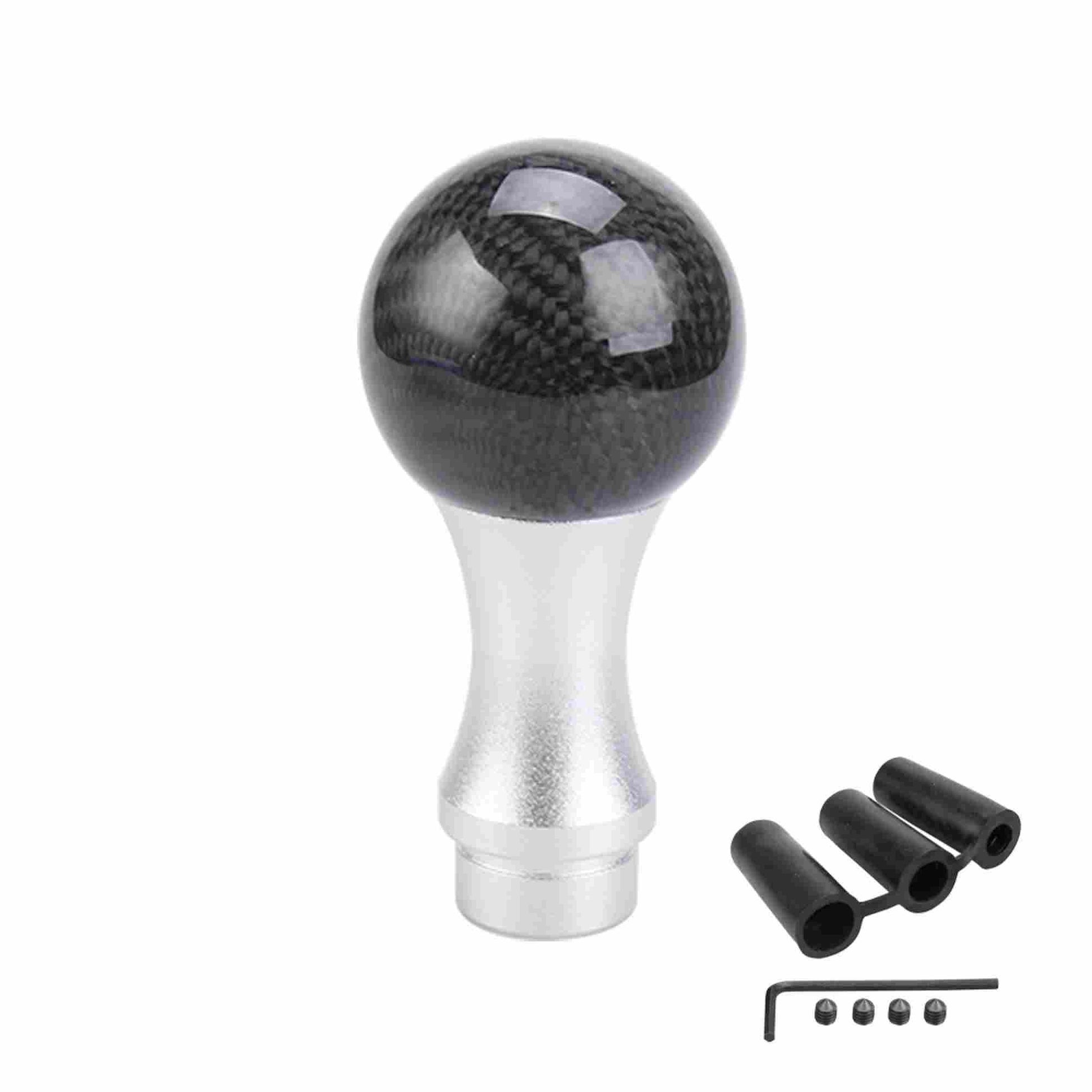 RASTP Universal Carbon Fiber Shift Knob Car Manual Shift Lever Handle with 3 Adapters - RASTP