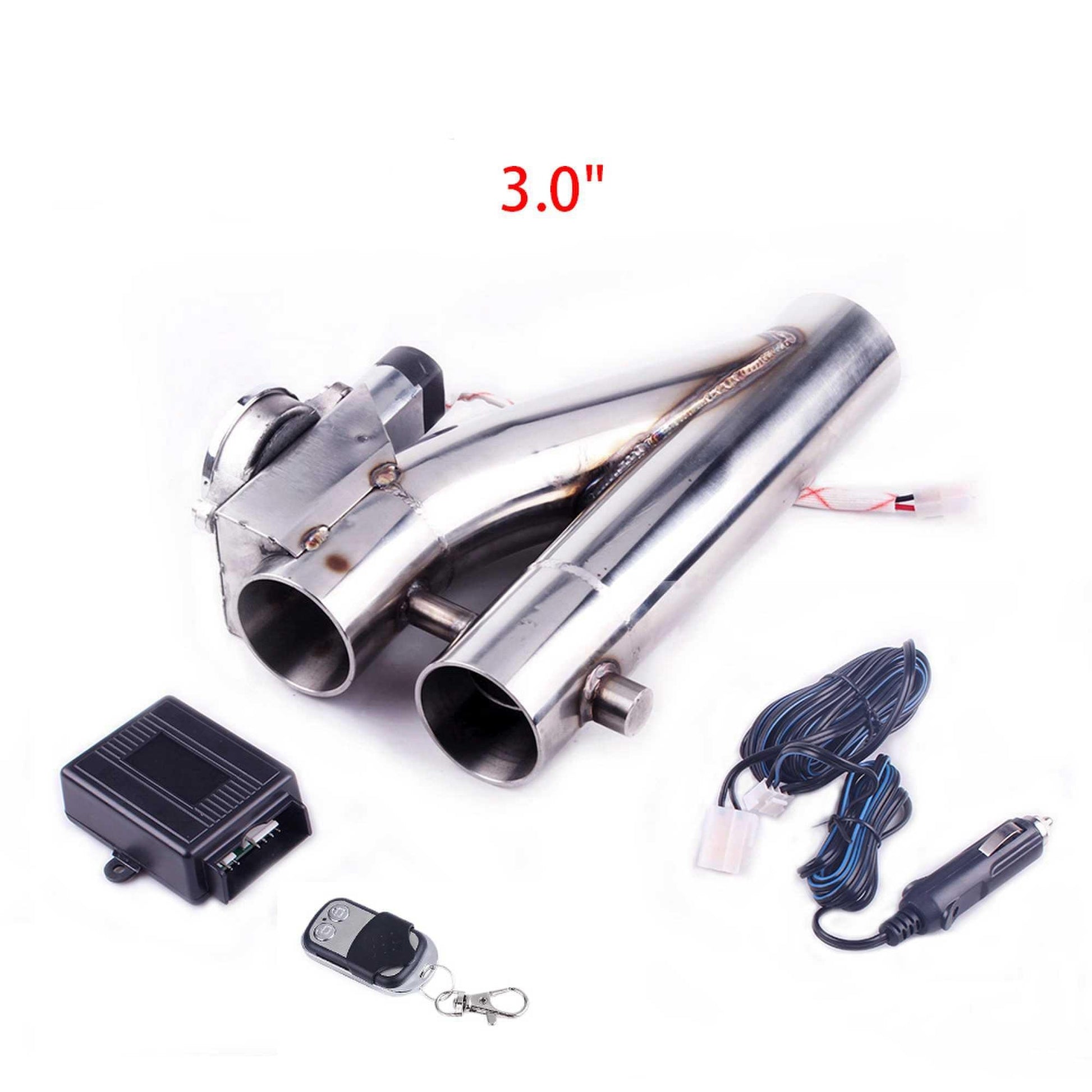 RASTP Stainless Steel Headers Y Pipe Double Valves Electric Exhaust CutOut Cut Out Kit Exhaust Pipe - RASTP