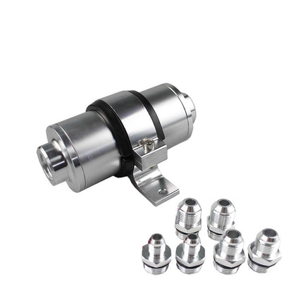 RASTP High Flow Billlet Aluminum Fuel Filter 100 Micron Element with Fittings AN6 AN8 AN10 Adaptor+Bracket - RASTP