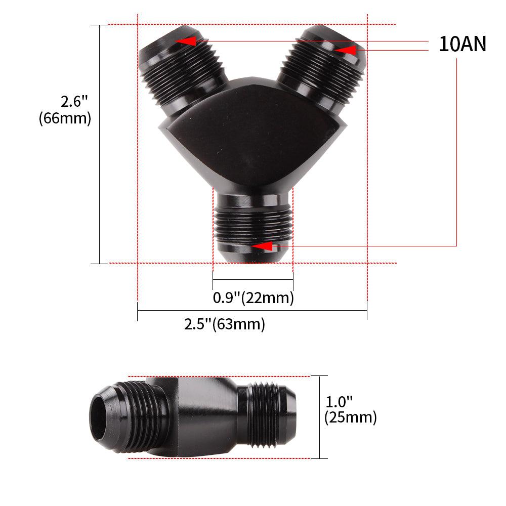 RASTP Aluminum Y Type Oil Pipe Joint Y Block Adapter Fitting 3 Way Adapter Fitting - RASTP