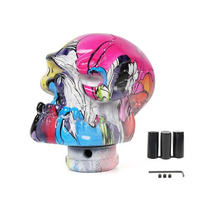 RASTP Universal Resin Skull Shaped Style Graffiti Gear Shift Knob Mixed Pattern Gear Stick Shifter Lever Handle - RASTP