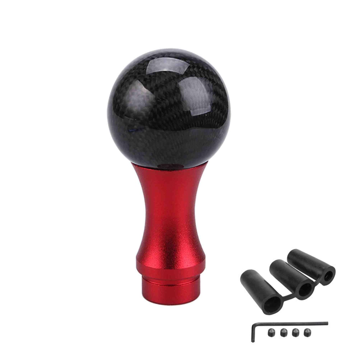 RASTP Universal Carbon Fiber Shift Knob Car Manual Shift Lever Handle with 3 Adapters - RASTP