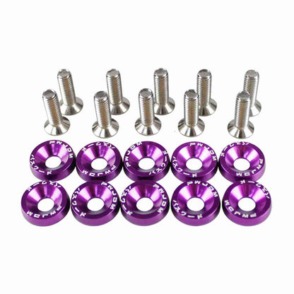 RASTP JDM Style Aluminum 10Pcs M6 Bolts Car Engine Bumper Fender Washers License Plate Screws - RASTP