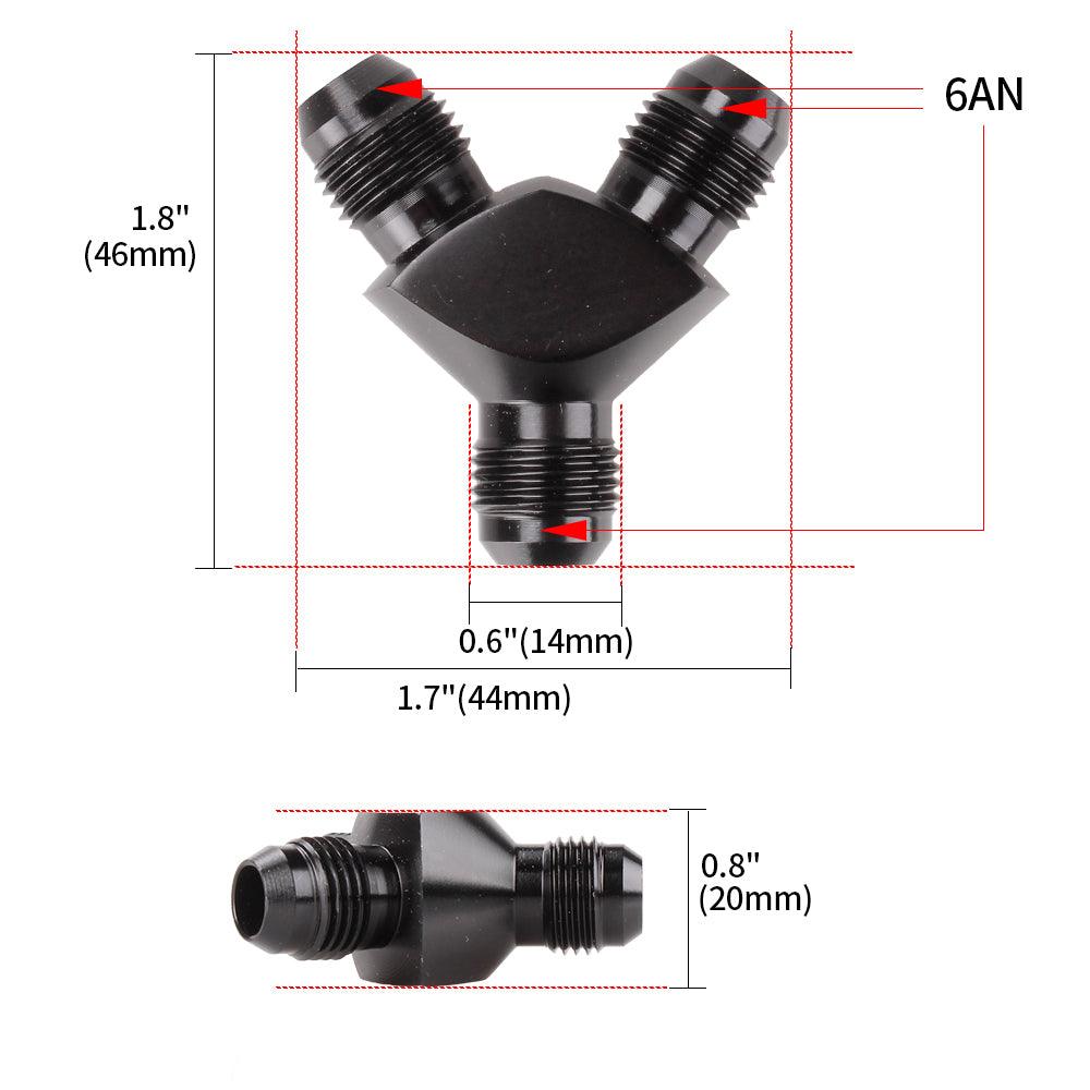 RASTP Aluminum Y Type Oil Pipe Joint Y Block Adapter Fitting 3 Way Adapter Fitting - RASTP