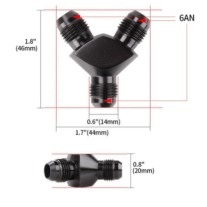 RASTP Aluminum Y Type Oil Pipe Joint Y Block Adapter Fitting 3 Way Adapter Fitting - RASTP