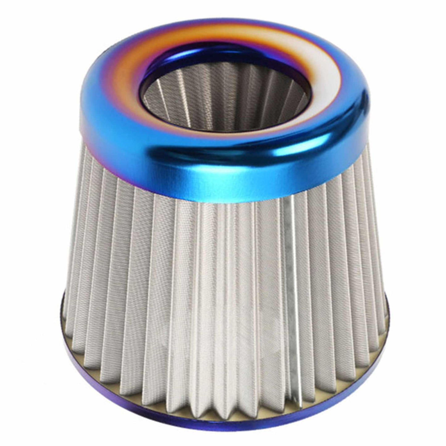 RASTP Universal 76mm Stainless Steel High Power Flow Cold Air Filter Car Round Cone Air Intake Filter Induction Kit - RASTP