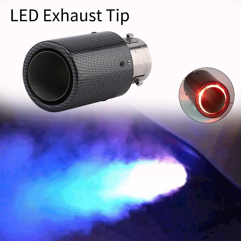 RASTP Universal Car Luminous Tail Throat LED Flaming Luminous Silencer Exhaust Tips - RASTP