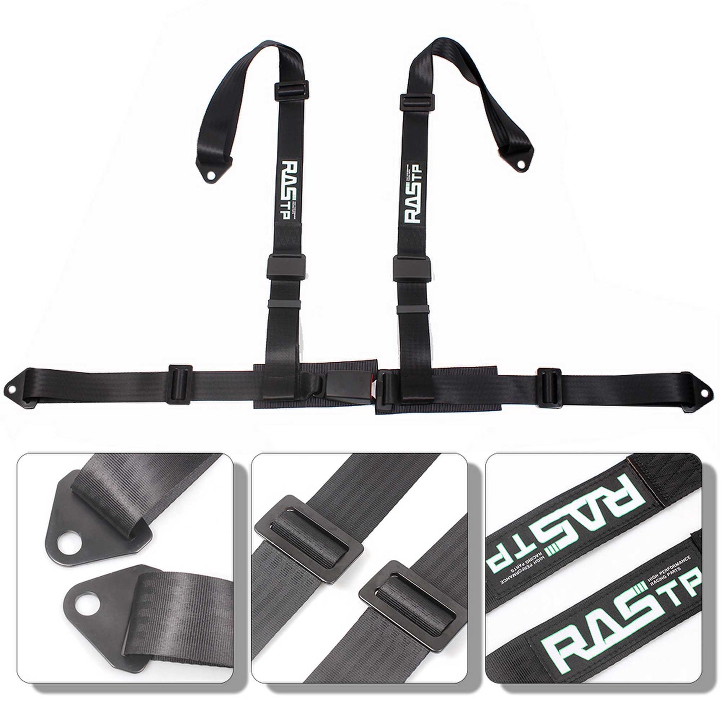 RASTP 4 Point UTV Seat Belt Go Kart Harness 2 Inch Straps EZ Buckle