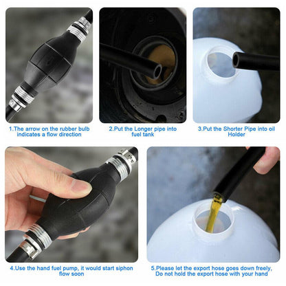 RASTP Liquid Oil Water Fluid Transfer Siphon Hand Pump Kit Manual Fuel Gas Tank 5.9FT - RASTP