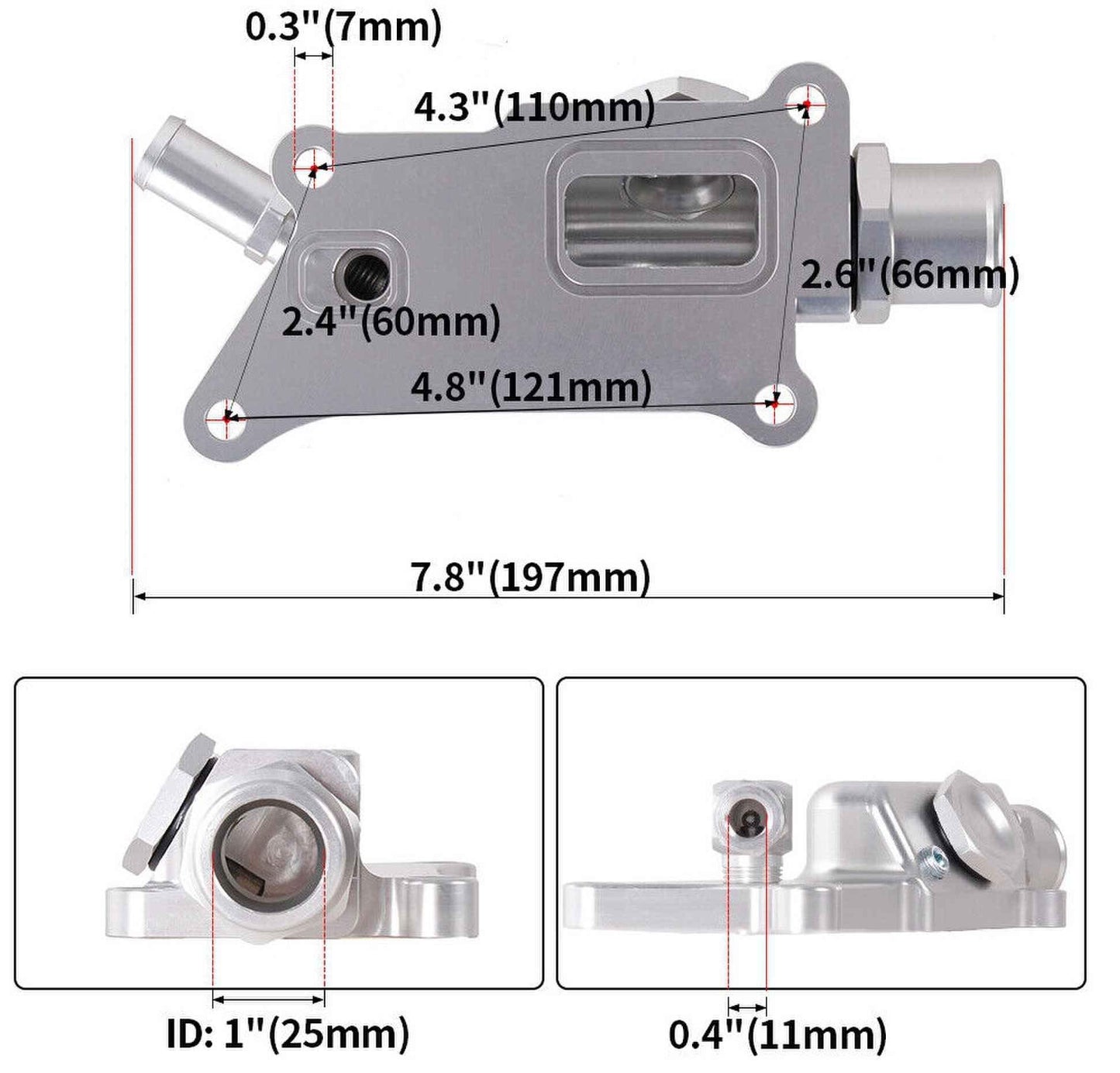 RASTP Upper Coolant Housing with Elbow Filler Neck Hose for K-Series K20Z3 K24 - RASTP