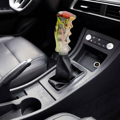 RASTP Universal Resin Slotted Grip Handle Graffiti Pattern Gear Stick Shift Knob Shifter with 3 Adapters - RASTP