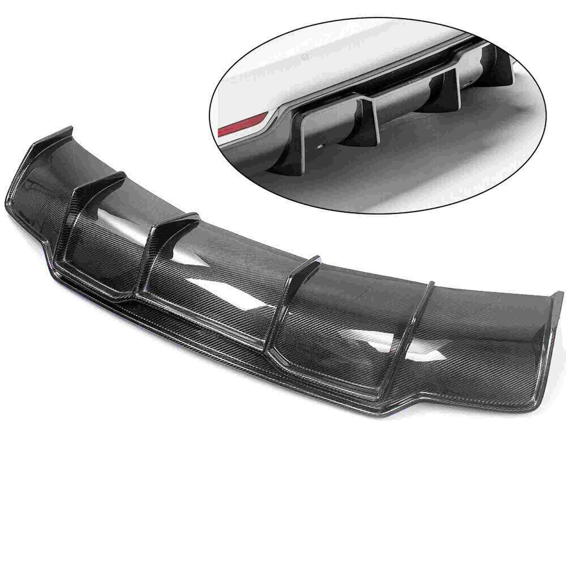 RASTP Carbon Fiber Rear Lip Bumper Diffuser Body Kit for Tesla Model 3 Sedan17-23 - RASTP