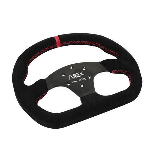 RASTP Universal 13 inch Suede Leather Racing Steering Wheel D Shape Racing Simulator Game Steering Wheel For Logitech Thrustmaster - RASTP