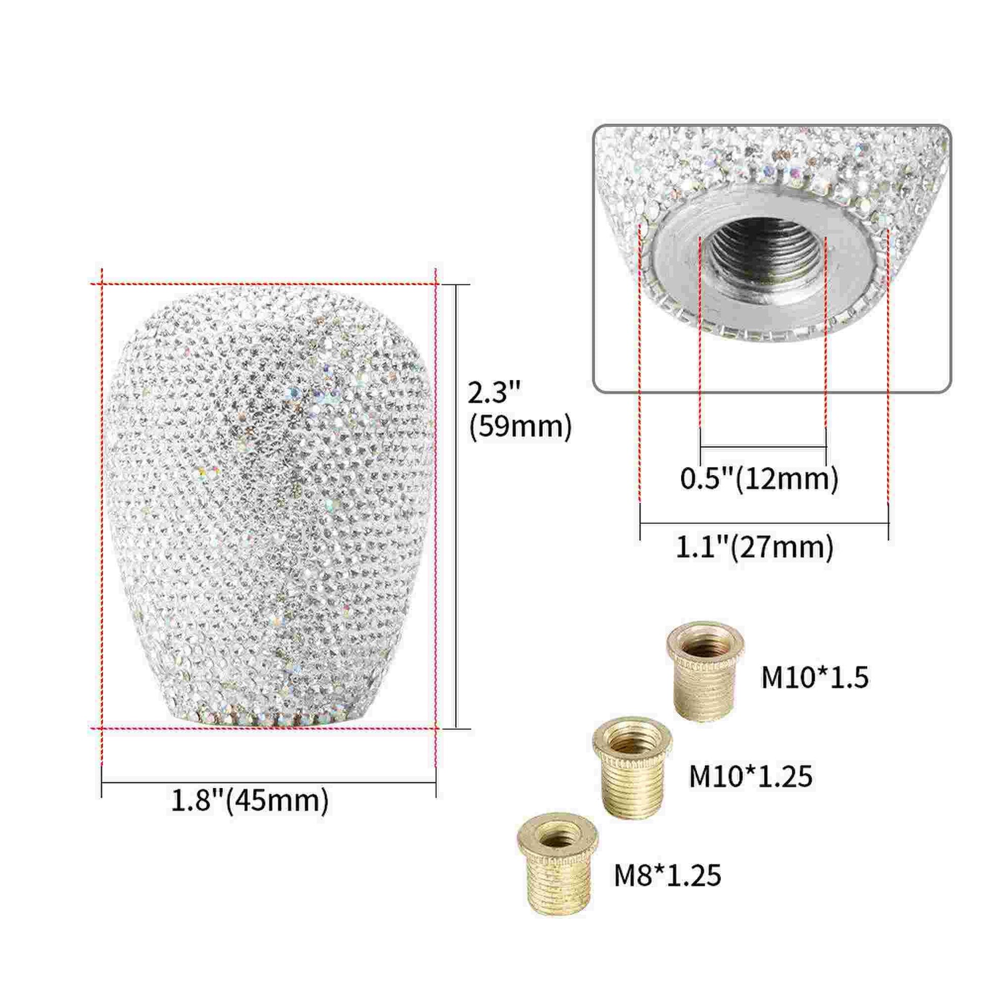 RASTP Universal Bling Gear Shift Knob with Crystal Diamond for Manual/Automatic Transmission - RASTP