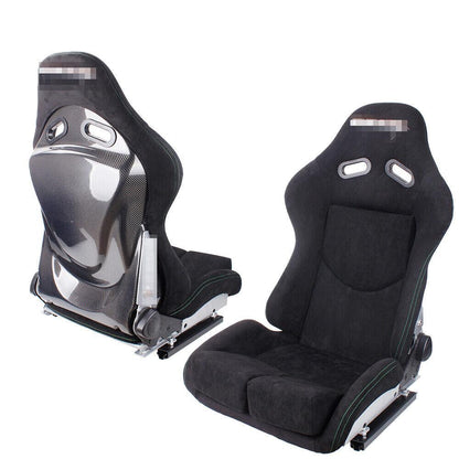 RASTP Universal 2Pcs Adjustable Backrest Racing Seat & Real Carbon Fiber Shell - RASTP