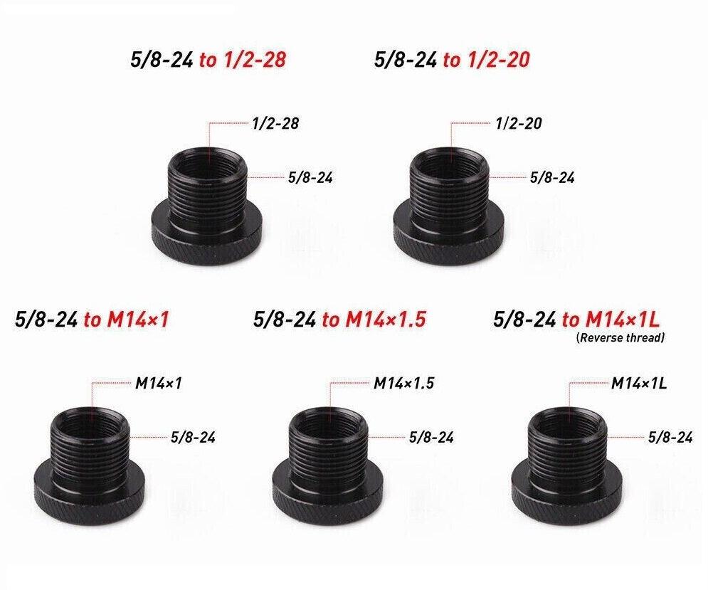 RASTP 5Pcs Thread Oil Filter Adapters 5/8-24 to 1/2-28, 1/2-20, M14x1, M14x1.5, M14x1L - RASTP