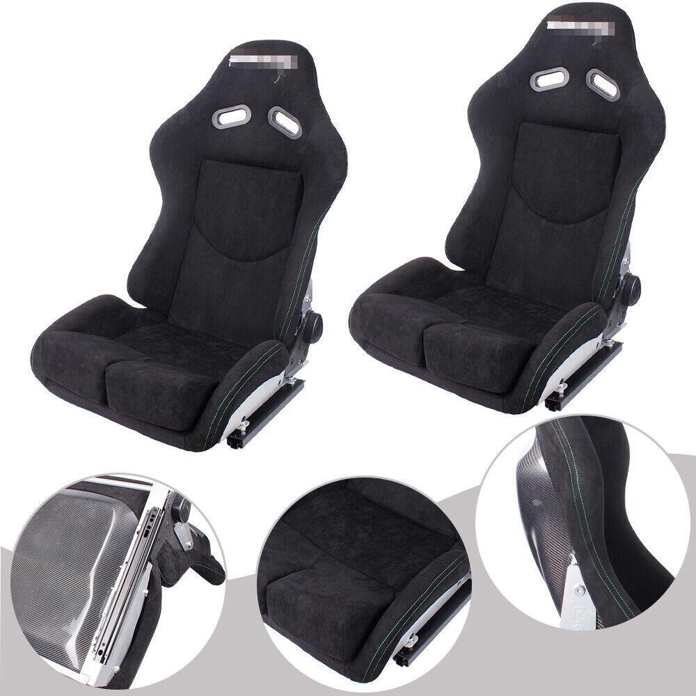 RASTP Universal 2Pcs Adjustable Backrest Racing Seat & Real Carbon Fiber Shell - RASTP