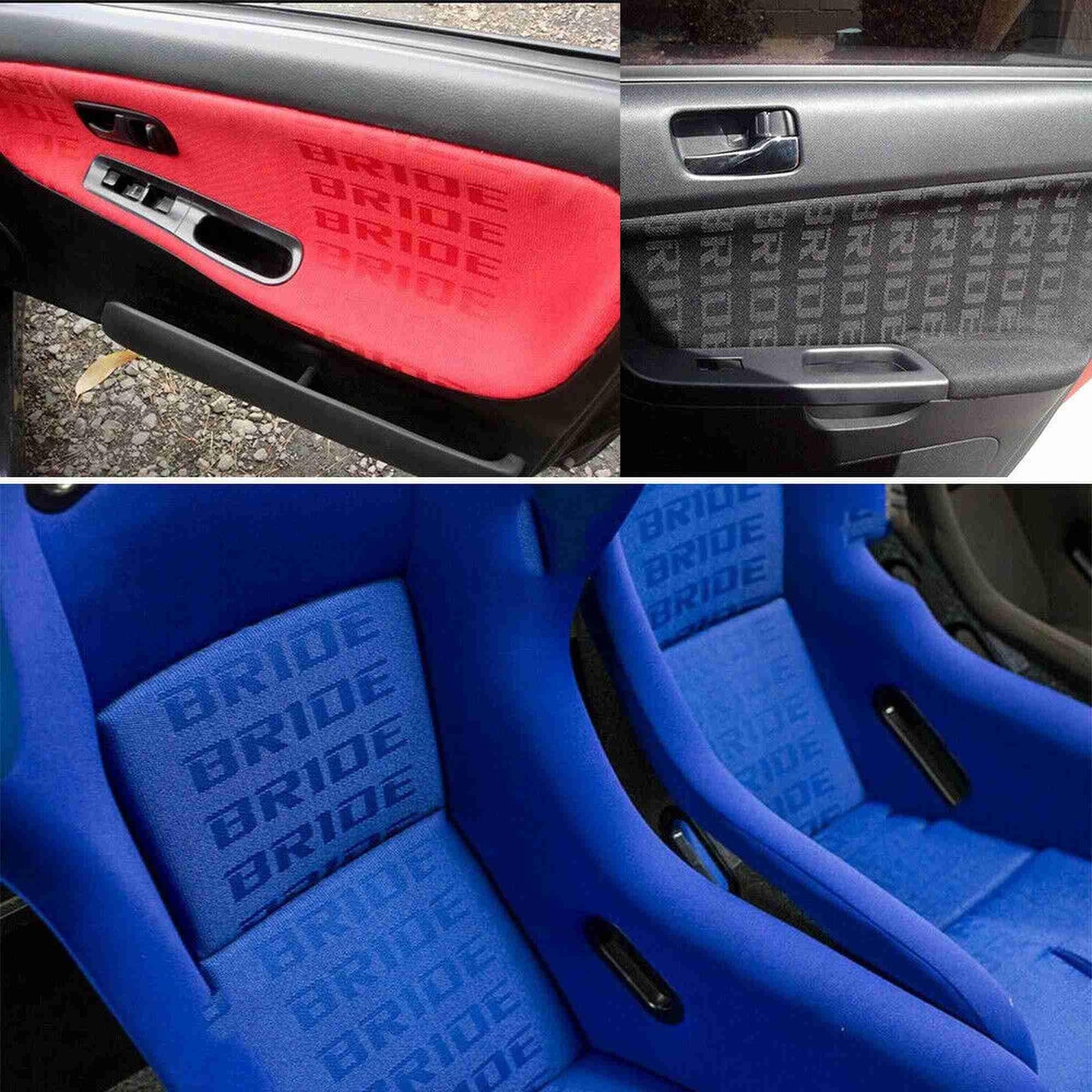 RASTP Interior Racing Car Seats Cover Fabric Cloth Decor Material Kit - RASTP
