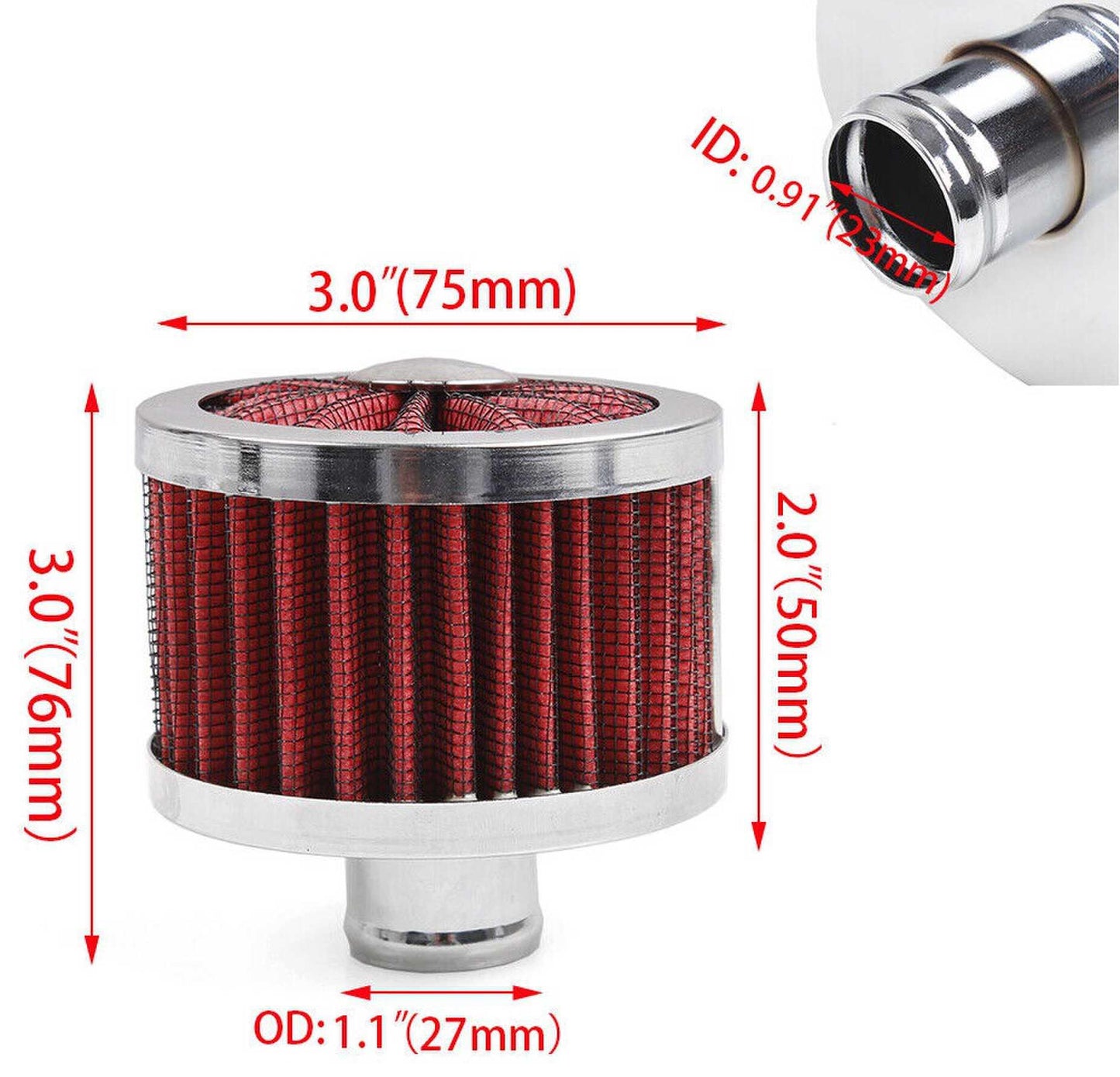 RASTP 1 Inch Extra Flow Breather 1 inch Push In Vent Filter for Valve Cover - RASTP