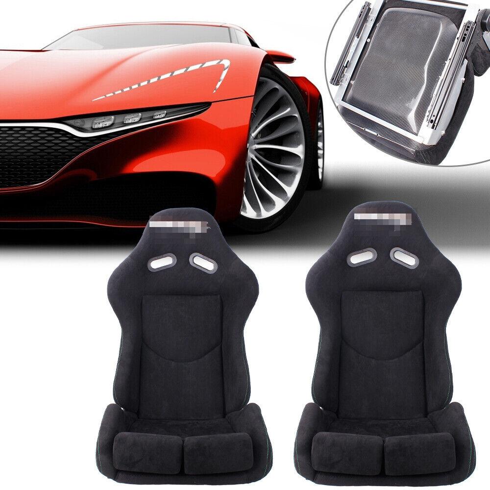 RASTP Universal 2Pcs Adjustable Backrest Racing Seat & Real Carbon Fiber Shell - RASTP