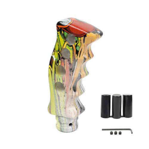RASTP Universal Resin Slotted Grip Handle Graffiti Pattern Gear Stick Shift Knob Shifter with 3 Adapters - RASTP