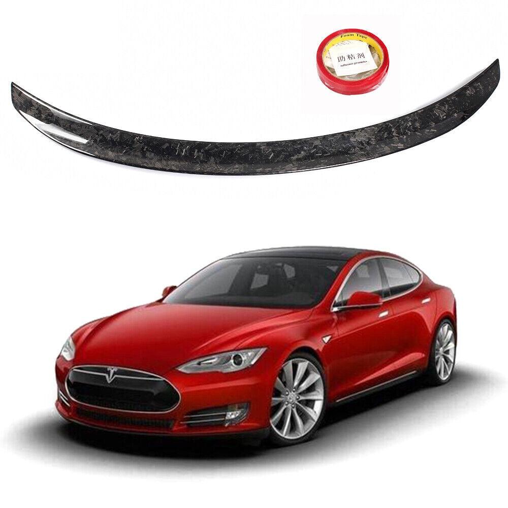 RASTP P Style Sport Forged Carbon Fiber Trunk Lid Spoiler Wing Fit for Tesla Model 3 - RASTP