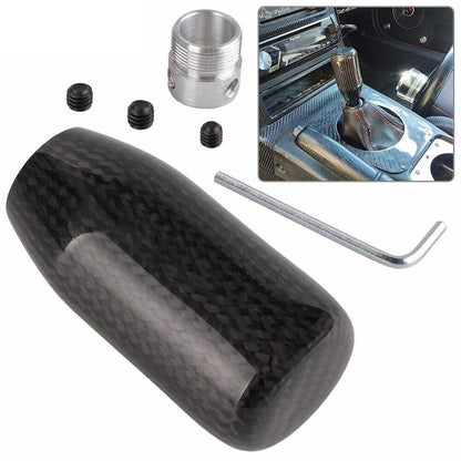 RASTP Universal Carbon Fiber Manual MT Gear Stick Shift Knob Shifter Lever with 3 Adapters - RASTP