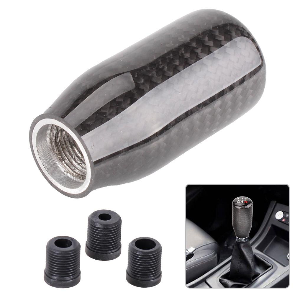 RASTP Universal Carbon Fiber Shift Knob Manual Transmision Stick Shifter with 3 Adapters - RASTP